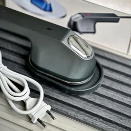 Portable Mini Electric Iron for Travel, Home & Hostel Use – Fast Heating Compact Clothes Press with Stable Base Stand & Easy Grip Handle for Quick Wrinkle Removal - Gray