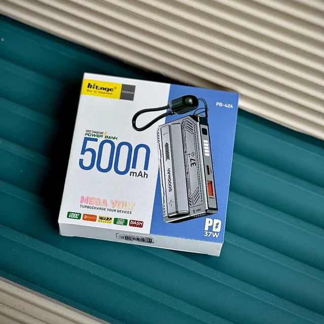 Hitage PB-424 10,000/5000mAh Fast Charging Power Bank – 37W Portable Mini Power Bank with Type-C Input/Output
