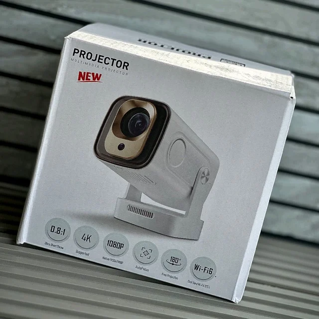 4K Smart Projector with Native 1080P Resolution, Wi-Fi 6, Auto Focus, 180° Rotation & Ultra Short Throw Projection