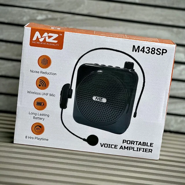 Portable Voice Amplifier with Wireless UHF Headset Microphone, Rechargeable Speaker & Long Battery Backup
