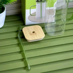 Popular Cup 3 Piece Tumbler Combo with Bamboo Lid & Reusable Glass Straw | Aesthetic Drinking Cup for Juice, Coffee & Smoothies