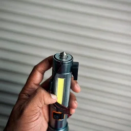 Rechargeable High Power LED Flashlight LM-7703 with COB Side Light & Safety Hammer
