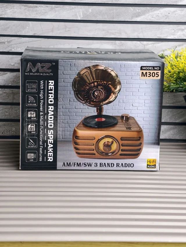 MZ M305 Vintage Gramophone Retro Radio & Wireless Bluetooth Speaker (10W)