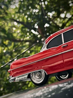 Vintage Classic Car Wireless Bluetooth Speaker – Portable Retro Car Speaker with FM Radio, TF Card & AUX Support - Red