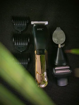 HTC AT-1216 4-in-1 Professional Multi-Grooming Kit for Men – Rechargeable Face, Hair & Body Trimmer Set
