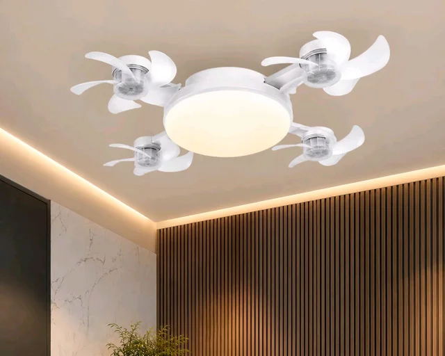 Energy Efficient LED Ceiling Light & 4-Fan Combo