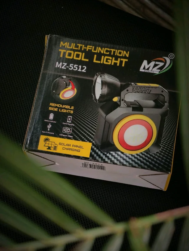 MZ-5512 Multi-Function Tool Light – Solar & Type-C Rechargeable with LCD Power Display