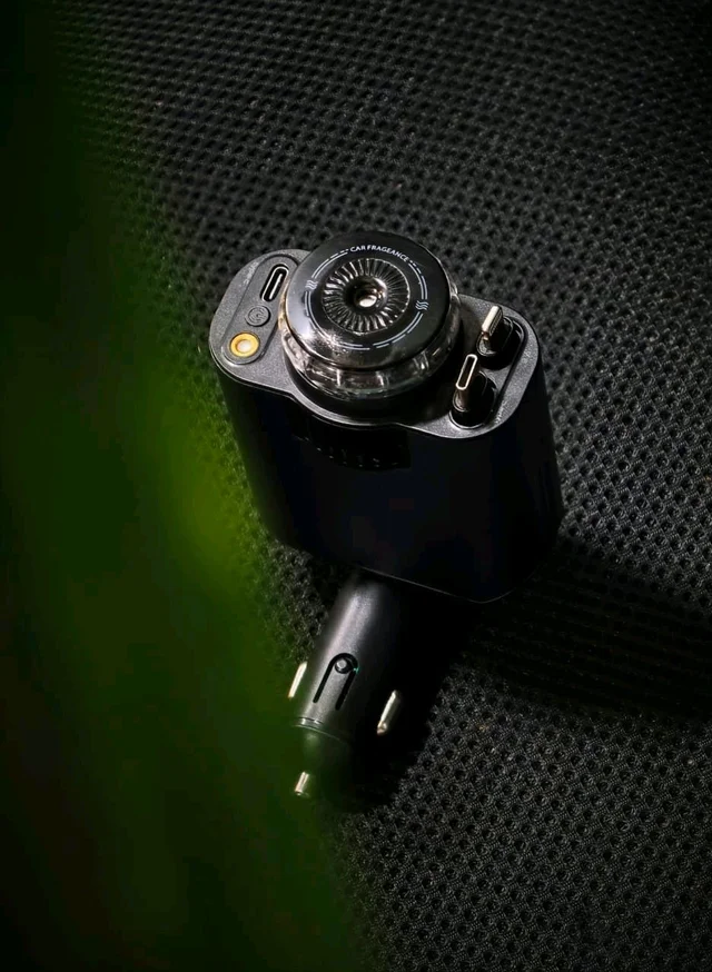 Starlight 5-in-1 Fast Car Charger – PD 3.0 Charging with Perfume Diffuser & Ambient Light