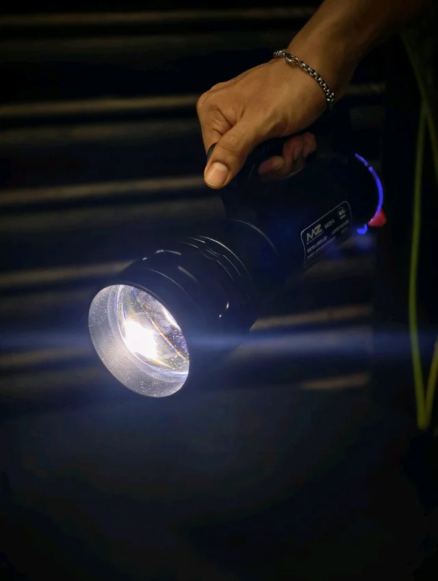 MZ M294 500W Rechargeable LED Searchlight – 3000LM Long Range (3000m), Telescopic Zoom Torch with Type-C Charging & SOS Light