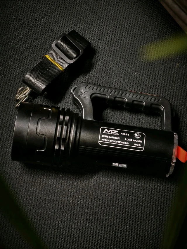 MZ M294 500W Rechargeable LED Searchlight – 3000LM Long Range (3000m), Telescopic Zoom Torch with Type-C Charging & SOS Light
