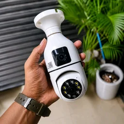 Dual-View WiFi Smart Socket Security Camera with Night Vision & Motion Detection