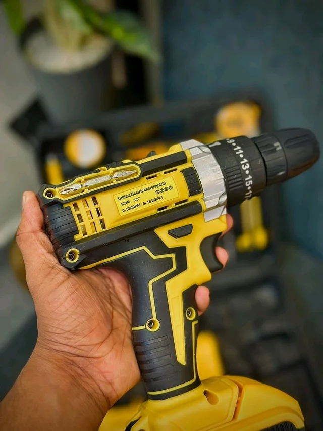 Rechargeable Cordless Drill Set with Dual Batteries, Drill Bits & Hand Tools