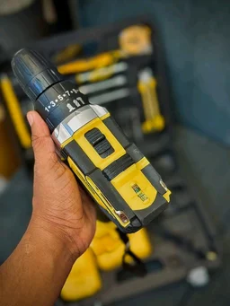 Rechargeable Cordless Drill Set with Dual Batteries, Drill Bits & Hand Tools