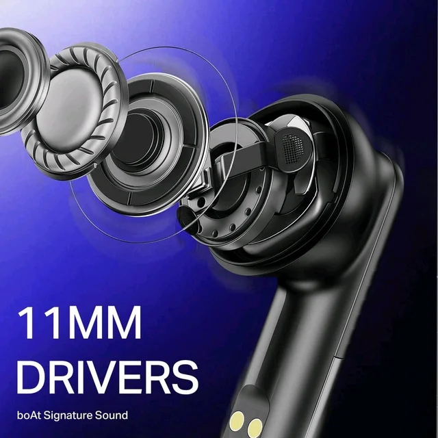 Airdopes Prime 412 True Wireless Earbuds with 50H Playback, Quad Mics AI ENx™ Calling & Multipoint Connectivity (Active Black)