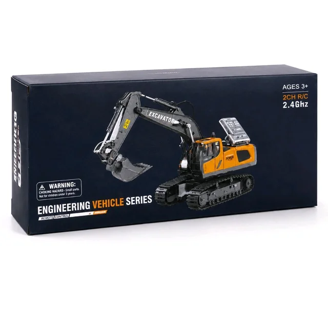2.4GHz RC Excavator Toy, 2-Channel Remote Control Construction Digger Truck, Engineering Vehicle Series for Kids Ages 3+