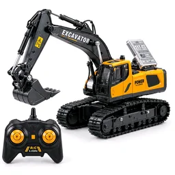 2.4GHz RC Excavator Toy, 2-Channel Remote Control Construction Digger Truck, Engineering Vehicle Series for Kids Ages 3+