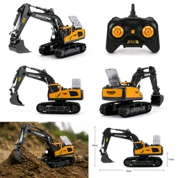 2.4GHz RC Excavator Toy, 2-Channel Remote Control Construction Digger Truck, Engineering Vehicle Series for Kids Ages 3+