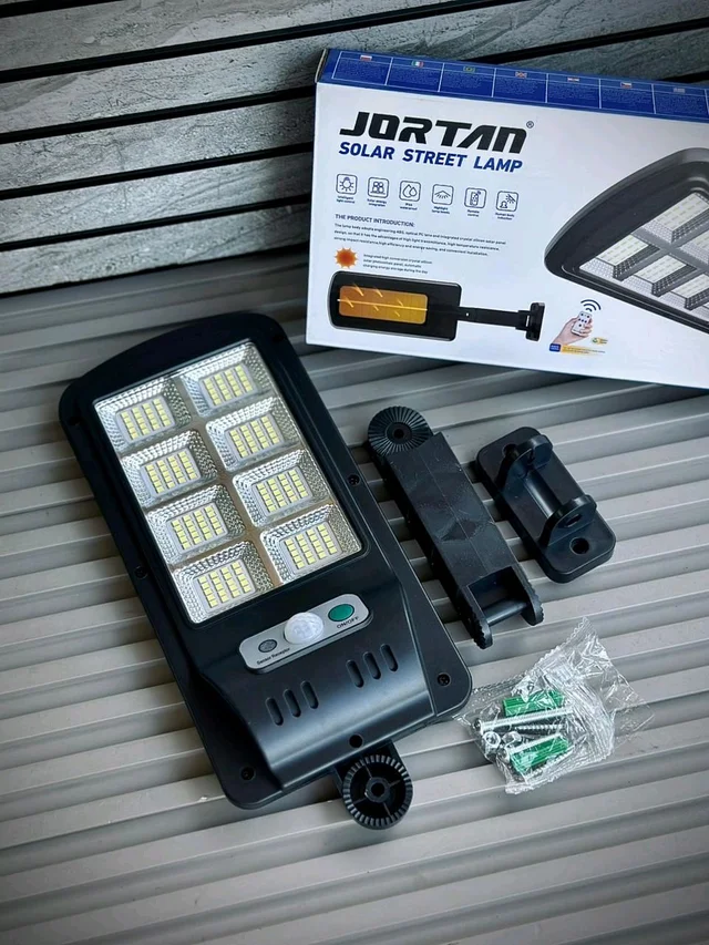 Jortan High-Brightness Outdoor Solar Street Light with Solar Panel & Wall Mount Bracket