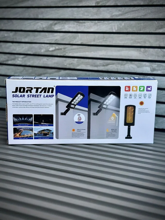 Jortan High-Brightness Outdoor Solar Street Light with Solar Panel & Wall Mount Bracket