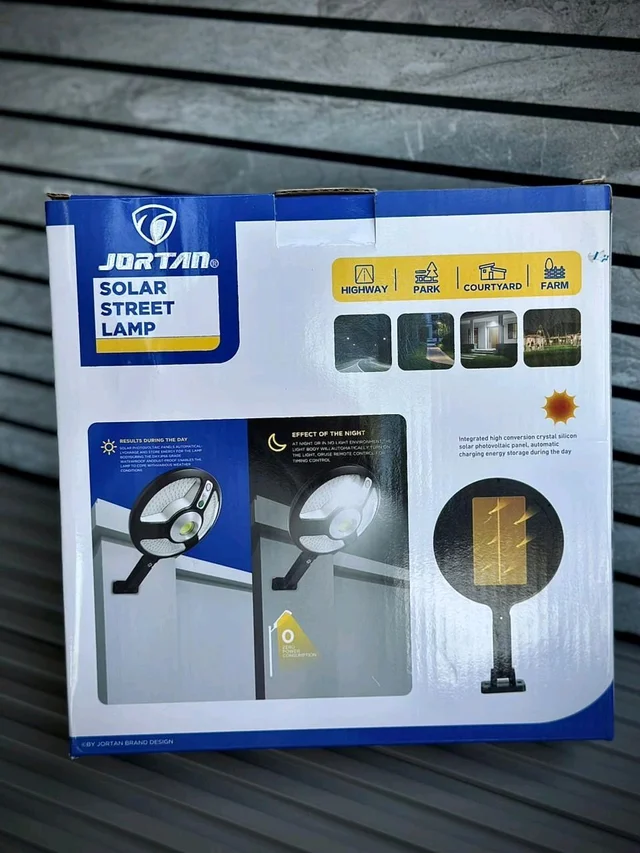 Jortan Outdoor Solar Powered LED Street Lamp – Motion Induction, Remote Control, All-in-One Integrated Design