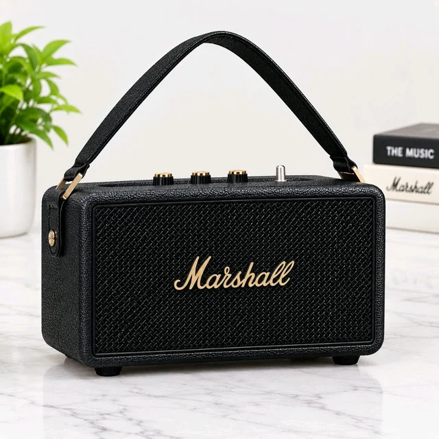 Kllburn III Portable Speaker (360° Stereophonic Sound, 20+ Hours Battery, IP Ratings) – Cream/Gold - Black