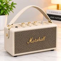 Kllburn III Portable Speaker (360° Stereophonic Sound, 20+ Hours Battery, IP Ratings) – Cream/Gold - Black