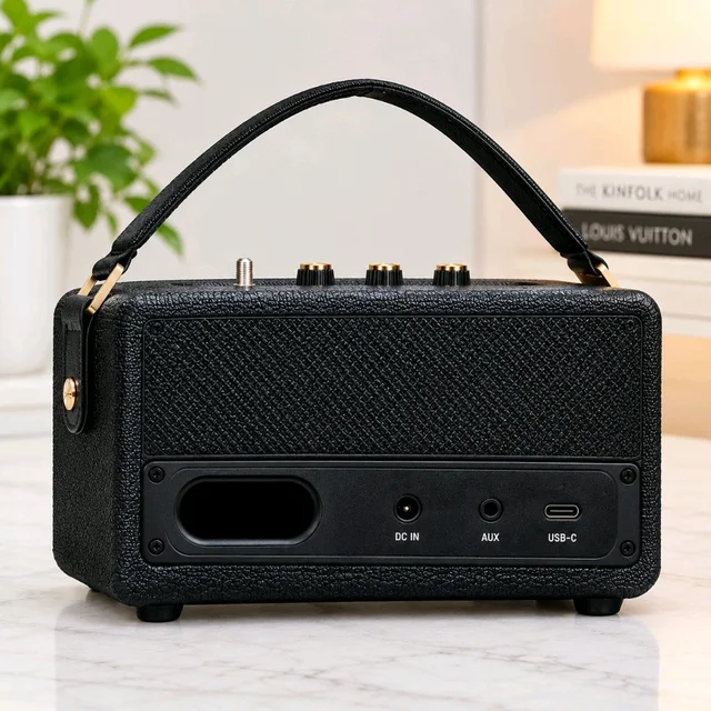 Kllburn III Portable Speaker (360° Stereophonic Sound, 20+ Hours Battery, IP Ratings) – Cream/Gold - Black