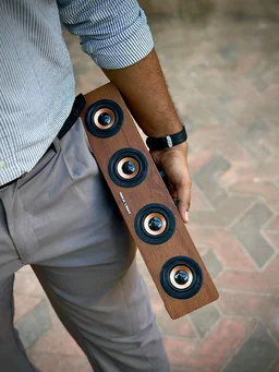 Rock Light S606 4.1 Channel Multimedia Speaker System with Microphone | Wooden Bluetooth Speaker