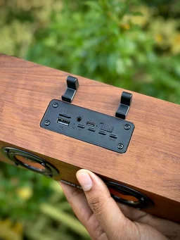 Rock Light S606 4.1 Channel Multimedia Speaker System with Microphone | Wooden Bluetooth Speaker