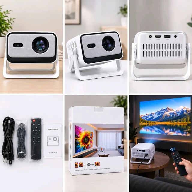 Smart LED Projector with WiFi & Wireless Screen Mirroring | HD Home Theater Projector