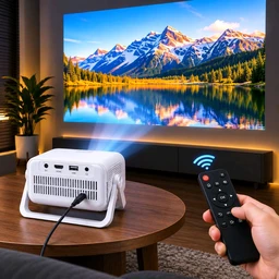 Smart LED Projector with WiFi & Wireless Screen Mirroring | HD Home Theater Projector