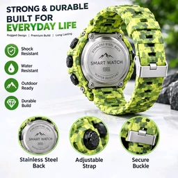 G-SHOCK Rugged Camouflage Smart Watch – Digital Display, Fitness Tracking & Outdoor Features