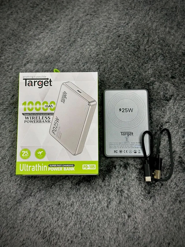 Target Ultrathin 10000mAh Wireless Power Bank with 25W Super Fast Charging PD & USB-C Output (Model: PD-105)