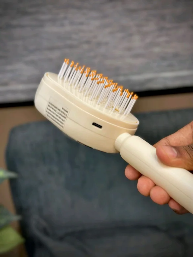 Electric Spray Retractable Air Cushion Comb – Anti-Tangle Scalp Massage Hairbrush with Mist Spray Function