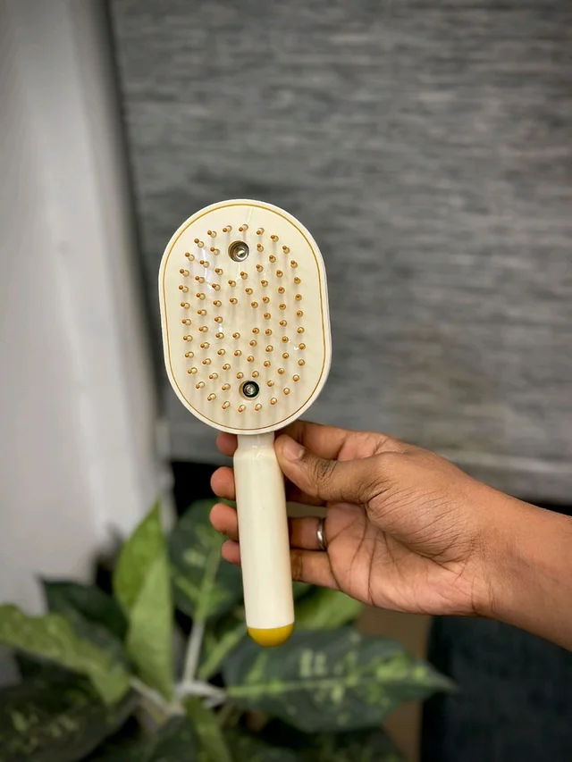 Electric Spray Retractable Air Cushion Comb – Anti-Tangle Scalp Massage Hairbrush with Mist Spray Function