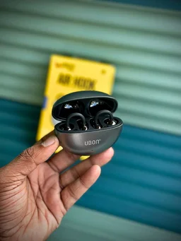 UBON Black Air Hook J8 Truly Wireless Earclips – Open-Ear Bluetooth Earphones with Mic & Type-C Charging - Black