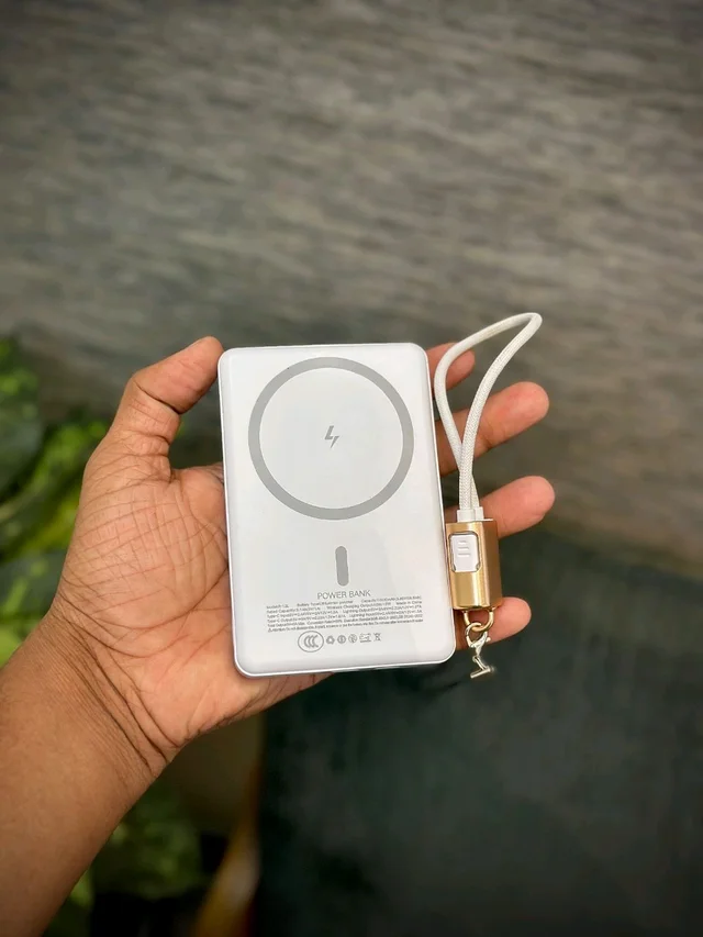 Ronin R-12L 10000mAh Magnetic Wireless Power Bank – PD Fast Charging Portable Charger with Built-In Stand & Lanyard Strap