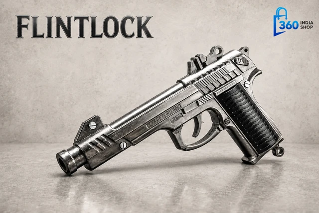 Classic Flintlock Silver Sound Cork Toy Gun with Holster