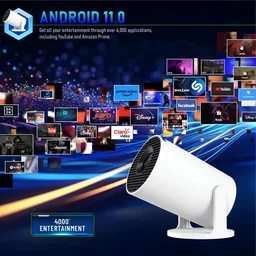HY300 Ultra HD Projector With Auto Keystone Correction And Upto 130 Inch Screening | Android 11 With All Android App Support