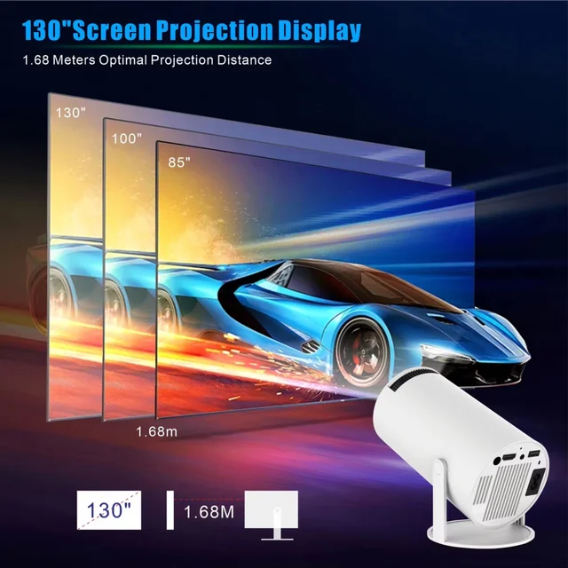 HY300 Ultra HD Projector With Auto Keystone Correction And Upto 130 Inch Screening | Android 11 With All Android App Support