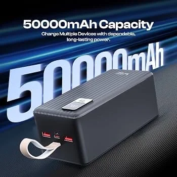 UBON 50000 MAH Powerbank With 35W Fast Charging Dual USB / Type-C / V8 Ports And Digital Charging Indicator Display