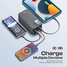 UBON 50000 MAH Powerbank With 35W Fast Charging Dual USB / Type-C / V8 Ports And Digital Charging Indicator Display