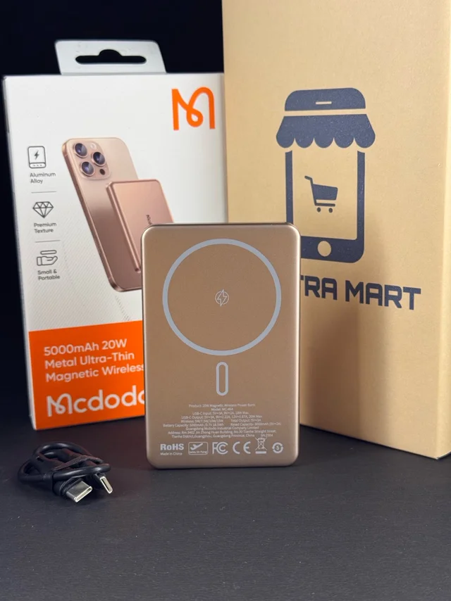 Mcdodo 5000 Mah Ultra Thin MagSafe Wireless Power Bank With 20W Fast Charging