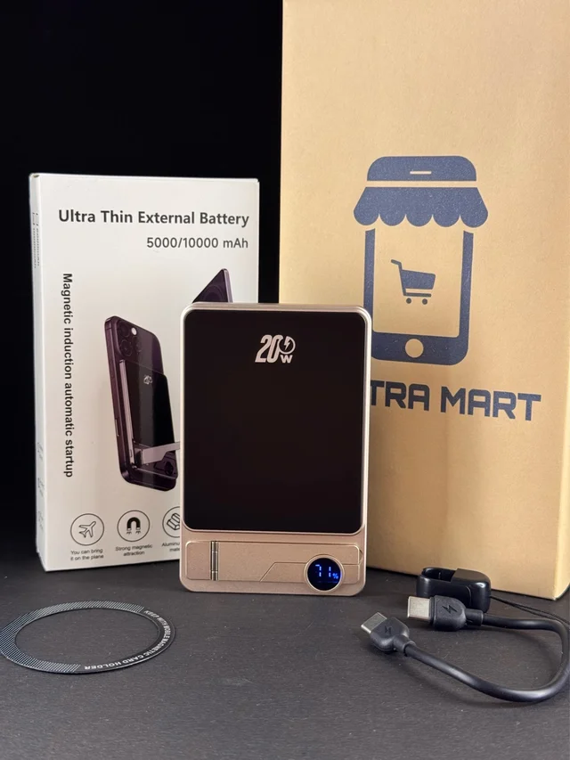 10,000 Mah Ultra Thin MagSafe Wireless Power Bank With 20W Fast Charging