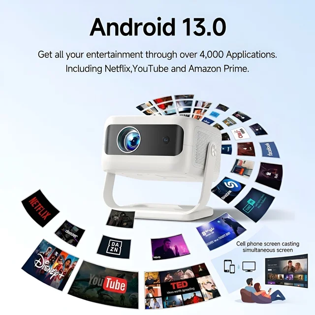 4K Full HD Android Projector | Convert Your Room Into The Cinema Hall
