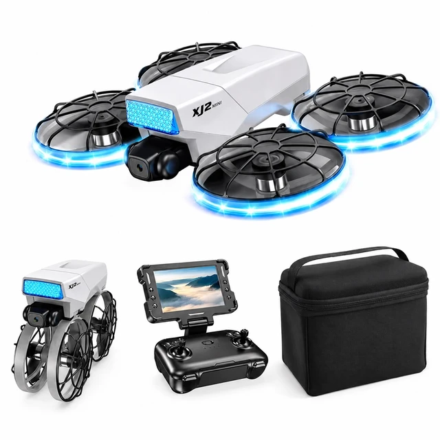 XJ2 Mini Flip Drone With 360º Propeller Protection And Inbuilt Display Remote