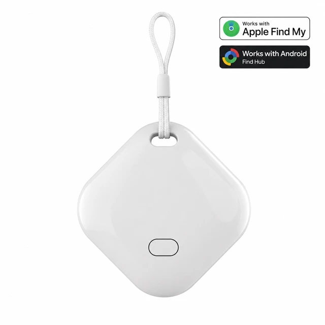 Smart Pad Tag GPS Keychain Compatible With Android Find Hub And Apple Find My, Play Sound Feature And Worldwide Tracking