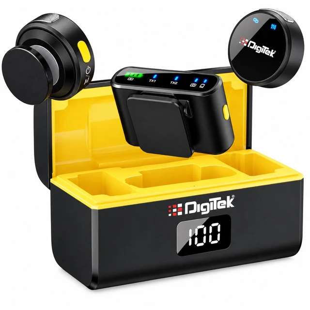 Digitech DWM-116 Wireless Microphone With Noise Cancellation, 6 Hours Battery Backup, 40 Meters Range And 360º Audio Capture