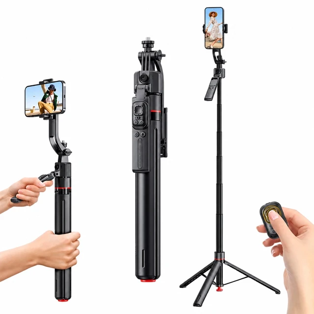 TT07 Smart Face Tracking Tripod With Wireless Remote And Gesture Control, 5”9 Feets Extendable