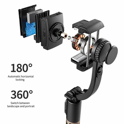 Q08 1-axis Gimbal Stabilizer With 2.5 Feets Extendable Rod And Wireless Remote Also Works As Tripod And Selfie Stick